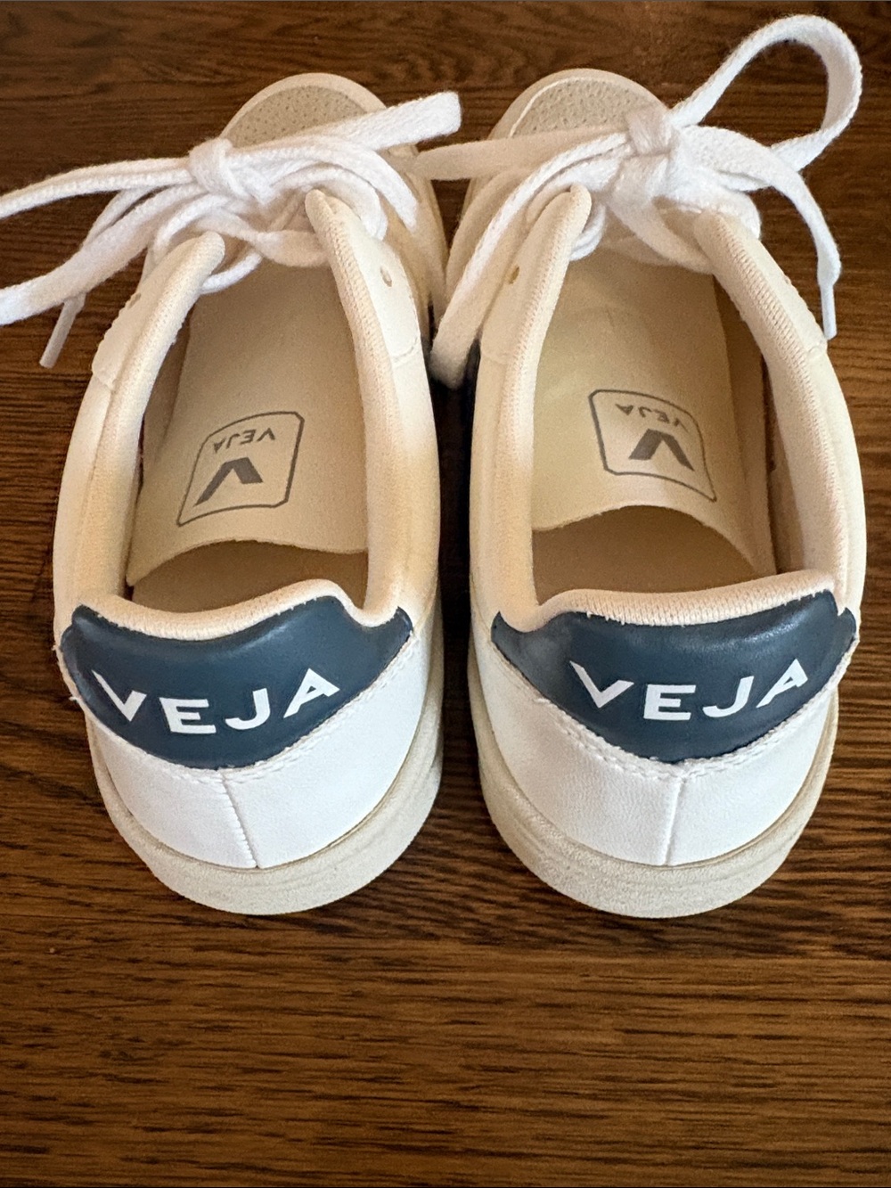 Veja Women's White Sneakers with Navy Accents - Picture 4 of 6